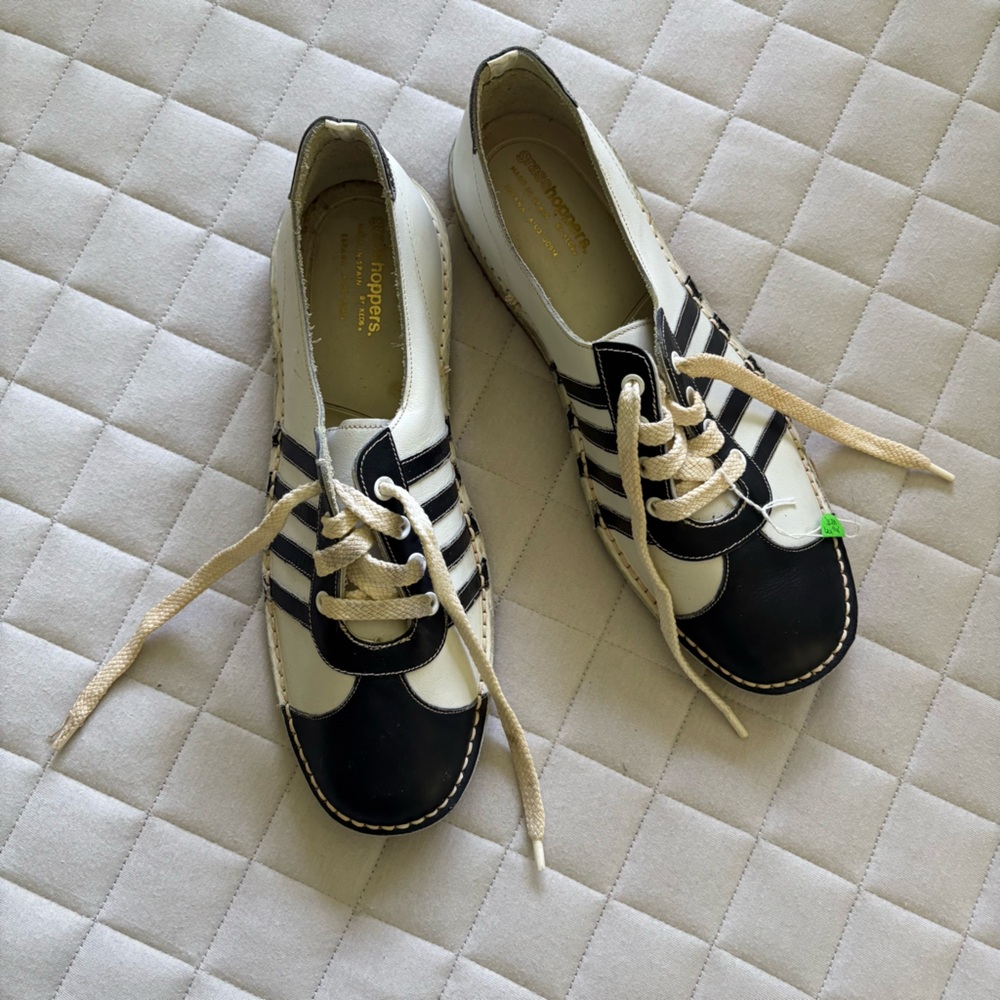 Grasshoppers by Keds Vintage Black and White Canvas Sneakers